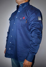 Load image into Gallery viewer, FR Western Style Pearl snap - Navy
