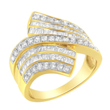 Load image into Gallery viewer, 10K Yellow Gold Diamond Bypass Ring (1 1/7 Cttw, I-J Color, I1-I2 Clarity) - Size 5
