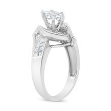 Load image into Gallery viewer, 14K White Gold 1 1/4 Cttw Pie, Baguette and Princess cut Diamond Marquise Shape Engagement Cocktail Ring (H-I Color, SI2-I1 Clarity)
