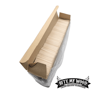 10000 Qty BiteMyWood Birchwood Single Point Toothpicks In Cardboard Sleeve