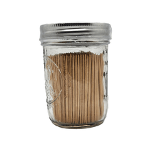 Load image into Gallery viewer, BiteMyWood 600 Cinnamon Wooden Toothpicks in Decorative Glass Jars with Lid
