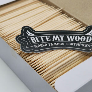 1000 Qty Double Point Birchwood Toothpicks In Cardboard Reusable Box BiteMyWood Brand