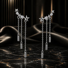 Load image into Gallery viewer, 925 Sterling Silver Plated Platinum Pavé Setting CZ Earrings 3.4*0.7cm for Women
