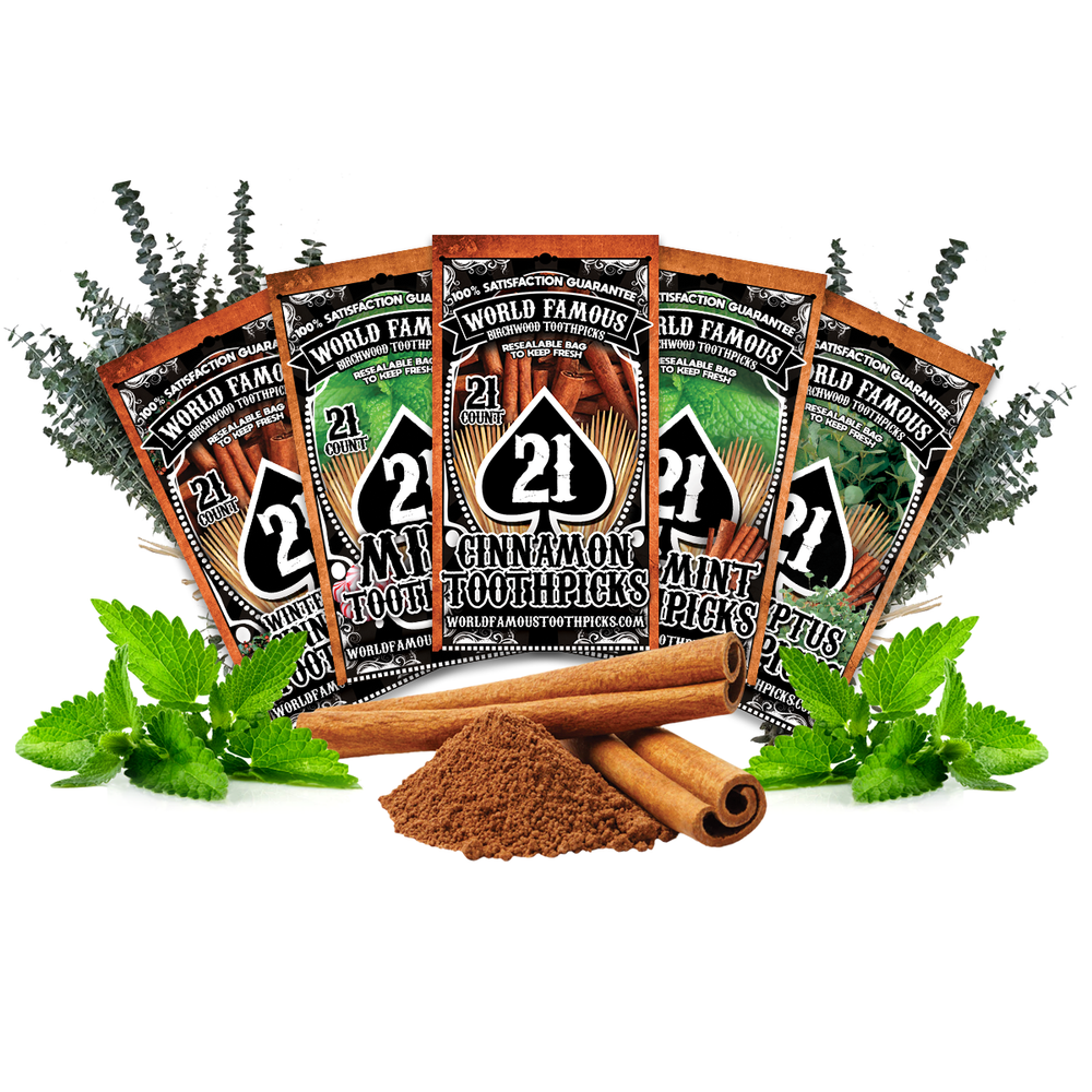 Wooden Dental Chewing Sticks | Essential Oil Flavored | Flavored