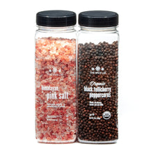 Load image into Gallery viewer, Himalayan Pink Salt Coarse &amp; Organic Black Tellicherry Peppercorns Combo Pack
