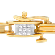Load image into Gallery viewer, 14K Yellow Gold Princess Cut Diamond Chain Link Bracelet (1.00 cttw, H-I Color, SI1-SI2 Clarity)
