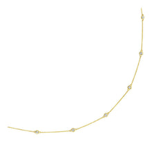 Load image into Gallery viewer, 14k Yellow Gold Station Necklace with Round Diamonds
