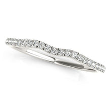Load image into Gallery viewer, 14k White Gold Wave Theme Diamond Wedding Band (1/8 cttw)
