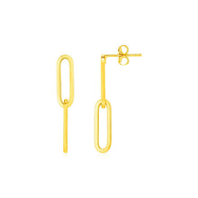 Load image into Gallery viewer, 14K Yellow Gold Two Link Paperclip Chain Earrings
