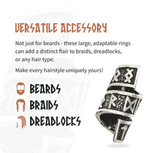 Load image into Gallery viewer, Rune Beard Rings - (Silver - 8)
