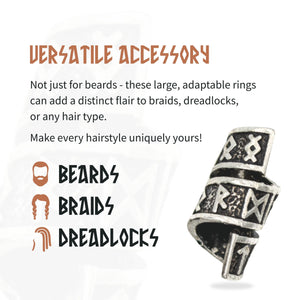 Rune Beard Rings - (Silver - 8)