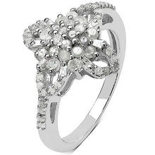 Load image into Gallery viewer, 0.63 Carat Genuine White Diamond &amp; Yellow Diamond .925 Sterling Silver Ring
