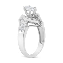 Load image into Gallery viewer, 14K White Gold 1 1/4 Cttw Pie, Baguette and Princess cut Diamond Marquise Shape Engagement Cocktail Ring (H-I Color, SI2-I1 Clarity)
