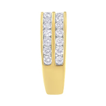 Load image into Gallery viewer, 10K Yellow Gold Two-Row Diamond Band Ring (1 Cttw, J-K Color, I1-I2 Clarity) - Size 6
