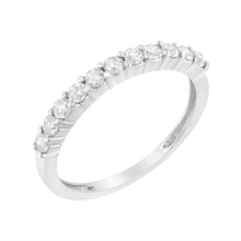 Load image into Gallery viewer, .925 Sterling Silver 1/2 cttw Shared Prong-Set Brilliant Round-Cut Diamond 11 Stone Band Ring (I-J Color, SI2-I1 Clarity) - Size 7
