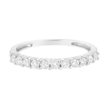 Load image into Gallery viewer, .925 Sterling Silver 1/2 cttw Shared Prong-Set Brilliant Round-Cut Diamond 11 Stone Band Ring (I-J Color, SI2-I1 Clarity) - Size 7
