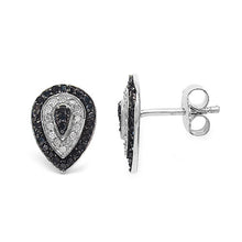 Load image into Gallery viewer, 0.47 Carat Genuine Black Diamond &amp; White Diamond .925 Sterling Silver Earrings
