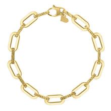 Load image into Gallery viewer, 14k Yellow Gold Diamante Paperclip Chain Bracelet (7.00 mm)
