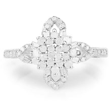 Load image into Gallery viewer, 0.55 Carat Genuine White Diamond .925 Sterling Silver Ring
