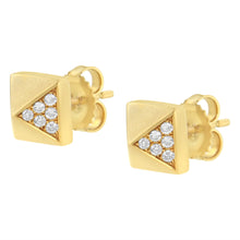 Load image into Gallery viewer, 14K Yellow Gold 1/4 Cttw Diamond Pyramid Stud Earring (G-H Color, SI1-SI2 Clarity)
