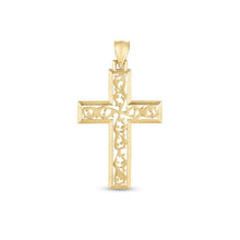 Load image into Gallery viewer, 14k Yellow Gold High Polish Vine Cross Pendant
