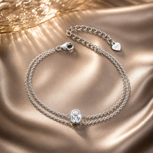Load image into Gallery viewer, 925 Sterling Silver Moissanite 1 Carat Bracelet for Women - White Gold Plated, 150+60mm
