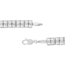 Load image into Gallery viewer, .925 Sterling Silver 1/10 Cttw Diamond Double-Link 7" Rolex Tennis Bracelet (I-J Color, I3 Clarity)
