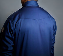 Load image into Gallery viewer, FR Western Style Pearl snap - Navy
