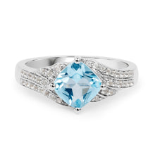 Load image into Gallery viewer, 2.06 Carat Genuine Blue Topaz and White Topaz .925 Sterling Silver Ring
