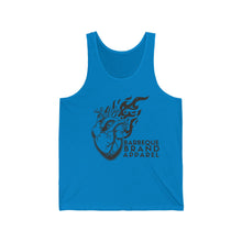 Load image into Gallery viewer, Barbeque Brand Heart on Fire Ladies Workout Tank
