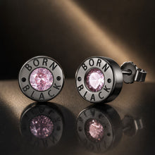 Load image into Gallery viewer, 925 Sterling Silver Earrings with Black Gold Plating and CZ
