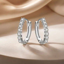 Load image into Gallery viewer, 925 Sterling Silver Earrings with Pavé Setting CZ, Size 1.2*0.2cm for Women
