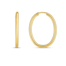 Load image into Gallery viewer, 14k Yellow Gold Endless Oval Hoop Earrings(2x25mm)

