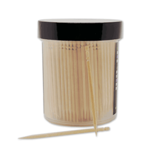 Load image into Gallery viewer, 450 Qty BiteMyWood Unflavored Single Point Birchwood Toothpicks SP1 in Reusable Plastic Jar - USA Made
