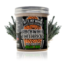Load image into Gallery viewer, BiteMyWood Flavored Birchwood Toothpicks in Plastic Jars - Available in 2 Sizes
