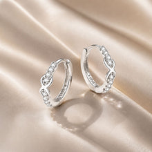 Load image into Gallery viewer, 925 Sterling Silver Plated Platinum CZ Pavé Earrings for Women
