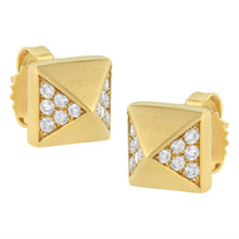 Load image into Gallery viewer, 14K Yellow Gold 1/4 Cttw Diamond Pyramid Stud Earring (G-H Color, SI1-SI2 Clarity)
