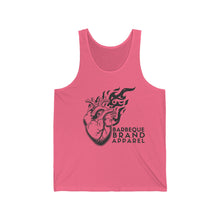 Load image into Gallery viewer, Barbeque Brand Heart on Fire Ladies Workout Tank
