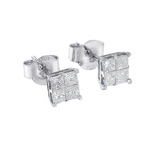Load image into Gallery viewer, 10k White Gold Diamond Stud Earrings (0.60 cttw, I-J Color, I2-I3 Clarity)
