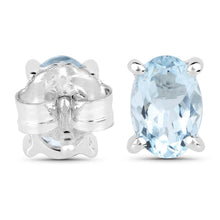 Load image into Gallery viewer, 1.20 Carat Genuine Aquamarine .925 Sterling Silver Earrings
