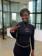 Load image into Gallery viewer, Custom .999 Copper Wire Wrapped Protect Yo Energy Square Name Necklace
