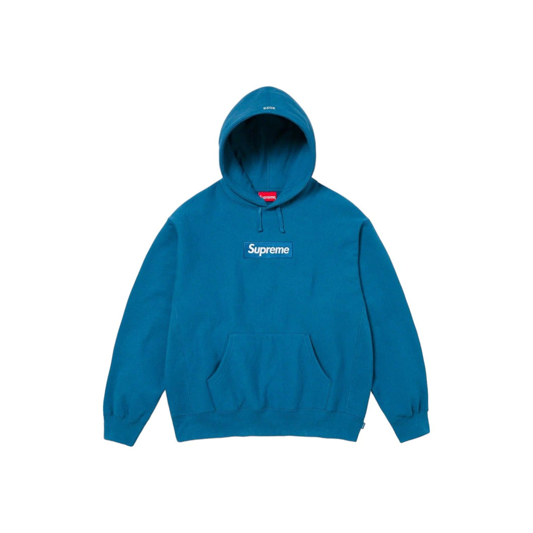 Supreme Box Logo Hooded Sweatshirt Blue FW23