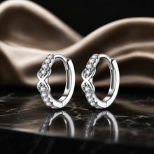 Load image into Gallery viewer, 925 Sterling Silver Plated Platinum CZ Pavé Earrings for Women

