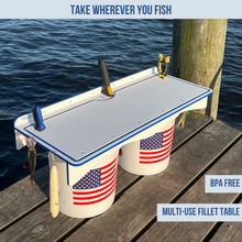 Load image into Gallery viewer, Made in the USA | Premium Double Bucket 33" Raised Fillet Table Cutting Board
