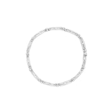 Load image into Gallery viewer, 14K White Gold 1-1/2 Cttw Round Brilliant-Cut &amp; Baguette Cut Diamond Bezel and Tapered Link 7" Tennis Bracelet (H-I Color, I1-I2 Clarity)
