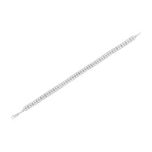 Load image into Gallery viewer, .925 Sterling Silver 1/10 Cttw Diamond Double-Link 7" Rolex Tennis Bracelet (I-J Color, I3 Clarity)
