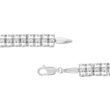 Load image into Gallery viewer, .925 Sterling Silver 1/10 Cttw Diamond Double-Link 7" Rolex Tennis Bracelet (I-J Color, I3 Clarity)

