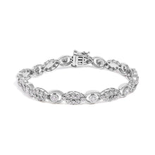 Load image into Gallery viewer, 10K White Gold 2.0 Cttw Diamond Milgrain Cluster Link Bracelet
