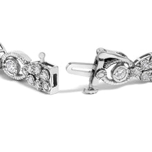 Load image into Gallery viewer, 10K White Gold 2.0 Cttw Diamond Milgrain Cluster Link Bracelet
