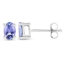 Load image into Gallery viewer, 0.88 Carat Genuine Tanzanite .925 Sterling Silver Earrings
